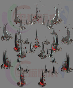 260318-A55全范围切割特效 血魔地刺 魔法技能高清素材