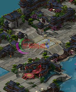 251106-A13水上城镇无缝封边传奇地图素材