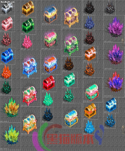 251203-B34采集怪物玉石矿石宝箱 传奇怪物高清素材