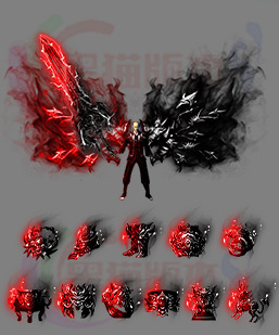 251121-B25暗红天魔甲 传奇剑甲高清素材