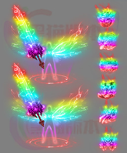 251116-B40原始道盾七彩剑甲 传奇剑甲高清素材