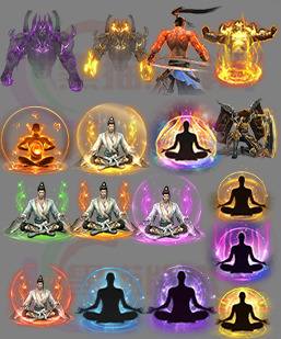 251118-A21特殊传奇UI素材打坐转生特效素材