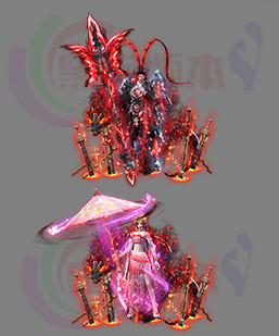 251116-B33暗黑貂蝉吕布 传奇时装高清素材