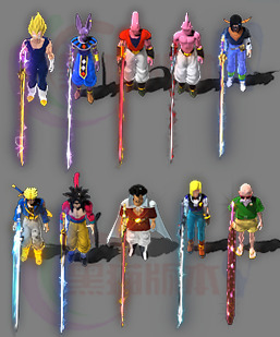 251203-B09赛亚人怪物八方向带死亡 传奇怪物高清素材